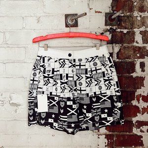 Incredible Vintage 90's Reebok Black and White High Waisted Shorts | Womens S